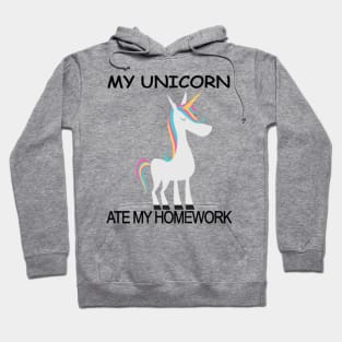 unicorn homework birthday girl women Hoodie